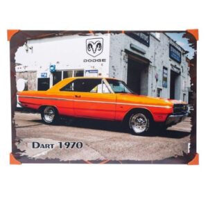 QUADRO CARROS ANTIGOS DODGE DART 1970. LARANJA .