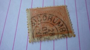 SELO 100 RÉIS COM CARIMBO CORUMBA LOTE 910 .