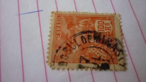 SELO 100 RÉIS COM CARIMBO DO SUL DE MINAS LOTE 780 .
