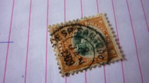 SELO 100 RÉIS COM CARIMBO ESP. SANTO DO TURVO LOTE 745 .