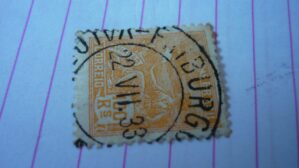 SELO 100 RÉIS COM CARIMBO FRIBURGO LOTE 895 .