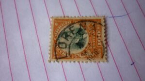 SELO 100 RÉIS COM CARIMBO LORENA LOTE 667 .