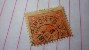 SELO 100 RÉIS COM CARIMBO PORTO D' AGUA LOTE 1148 .