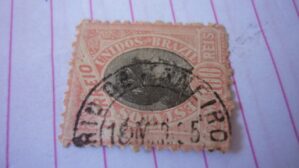 SELO 100 RÉIS COM CARIMBO RIO DE JANEIRO LOTE 903 .