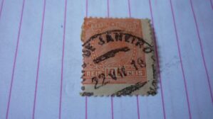 SELO 100 RÉIS COM CARIMBO RIO DE JANEIRO LOTE 908 .