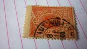 SELO 100 RÉIS COM CARIMBO SANT'ANNA LOTE 1068 .