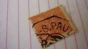 SELO 100 RÉIS COM CARIMBO S.PAULO LOTE 779 .