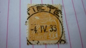 SELO 100 RÉIS COM CARIMBO TIETE LOTE 817 .