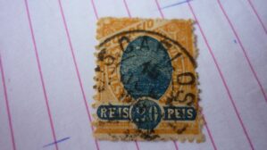 SELO 20 RÉIS COM CARIMBO S.CARLOS LOTE 1030 .