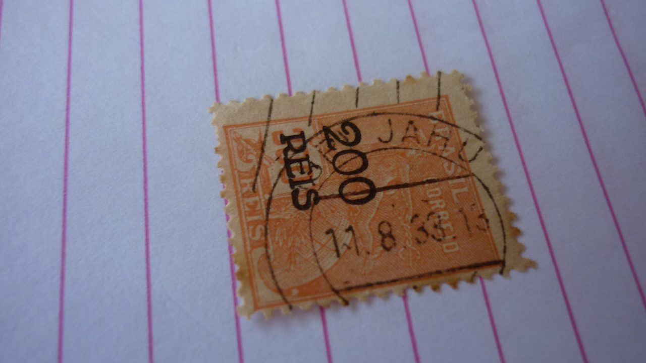 SELO 200 R SOBRE 300 COM CARIMBO JAHÚ LOTE 634 .