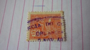 SELO 200 RÉIS COM CARIMBO AGÊNCIA DO CORREIO ORLANDIA LOTE 1159 .