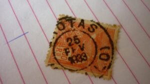SELO 200 RÉIS COM CARIMBO BROTAS LOTE 777.