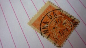 SELO 200 RÉIS COM CARIMBO S.ANNA DA V. GRANDE LOTE 699 .
