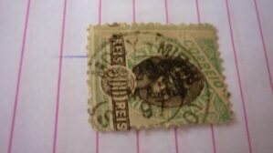 SELO 300 RÉIS COM CARIMBO MOGY-MIRIM LOTE 950 .