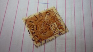 SELO 500 RÉIS COM CARIMBO JARAGUA LOTE 1027 .