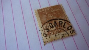 SELO 500 RÉIS COM CARIMBO S. CARLOS LOTE 639 .