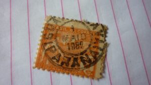 SELO 600 RÉIS COM CARIMBO GUARAPUAVA PARANA LOTE 672 .