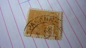 SELO 600 RÉIS COM CARIMBO PARANA LOTE 1028 .