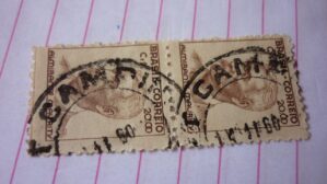 SELO DUPLA CR$20.00 COM CARIMBO CAMPINAS LOTE 1183 .