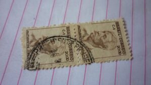 SELO DUPLA CR$20.00 COM CARIMBO PRESIDENTE PRUDENTE LOTE 1184 .
