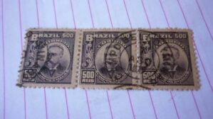 SELO TIRA 500 RÉIS COM CARIMBO CAMPO BELLO LOTE 1103 .