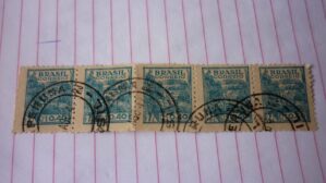 SELO TIRA CR$0,40 COM CARIMBO ITAPERUNA LOTE 986 .