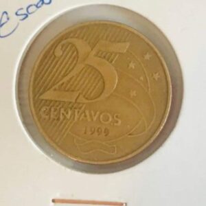 25 CENTAVOS 1999. PADRÃO REAL. ESCASSA. (Valor Cada)