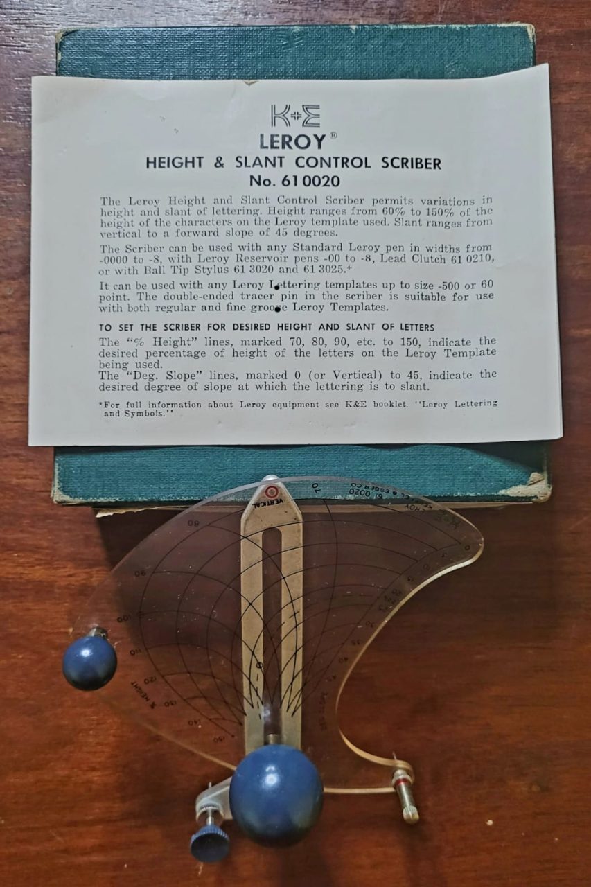 Ferramenta Antiga K&E Leroy Height & Slant Control Scriber 61 0020