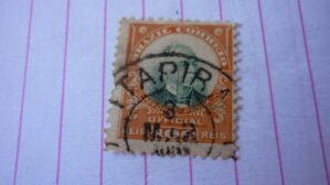 SELO 100 RÉIS COM CARIMBO ITAPIRA LOTE 1265 .