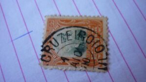 SELO 50 RÉIS COM CARIMBO CRUZEIRO LOTE 1271 .
