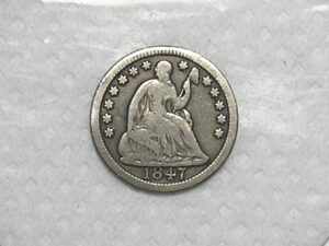 Usa) Half Dime -1847 / Liberty Seated / Prata / Vf / cod. 300
