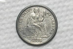 Usa) One Dime -1875 / Liberty Seated / Prata / Vf / cod. 300