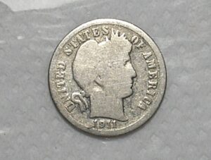 Usa) One Dime -1911 / Barber / Prata / Vf / cod. 300