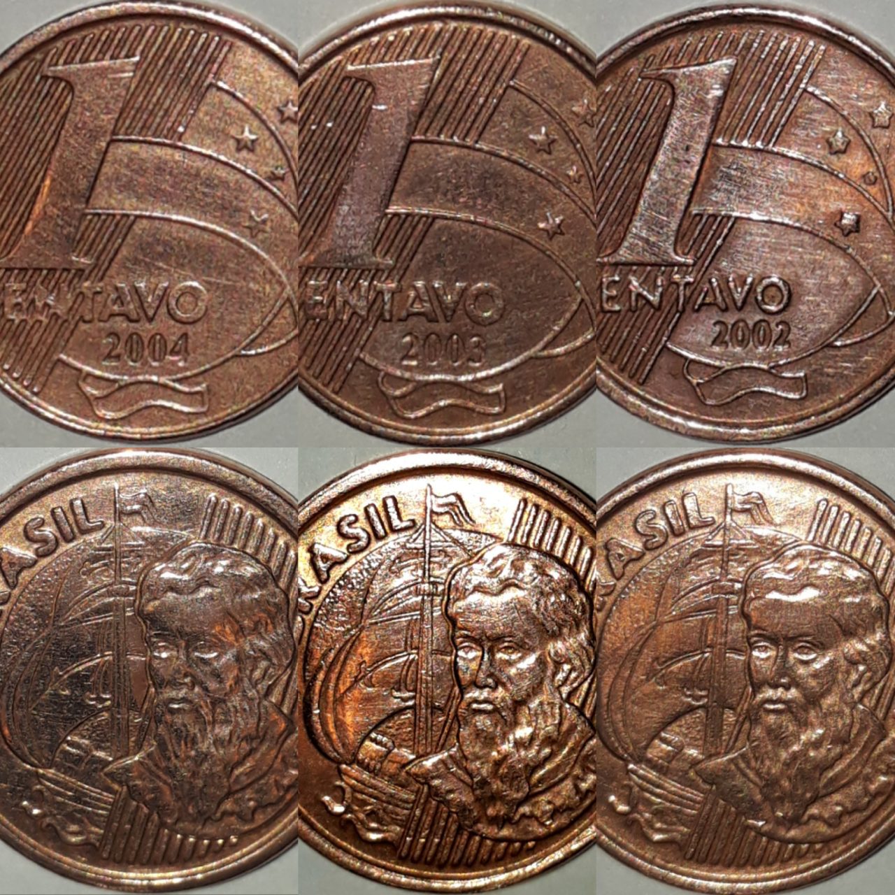 | Casa do Colecionador 1 CENTAVO REAL PEDRO ÁLVARES CABRAL 2002 2003 2004 (SEQUÊNCIA RARA)