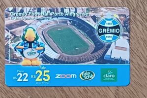 5b1. Cartão telefone Brasil Claro. Futebol Grêmio Fbpa Estádio Olimpico.