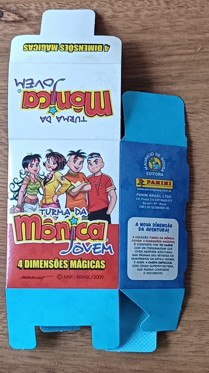 5b2. Caixa para acondicionar cartas Turma da Mônica jovem. 4 dimensões mágicas.