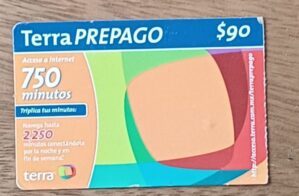 5b2. Cartão telefone México Terra prepago de $90