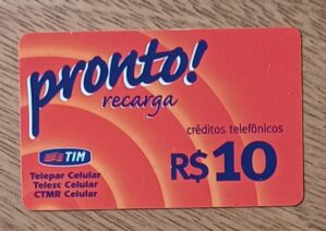 5b3. Cartão telefone Brasil Tim pronto recarga R$10.