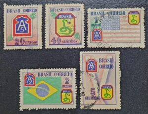 Comemorativos - RHM C0206 a C0210 (Usados) Série Completa - FEB - 18/07/1945