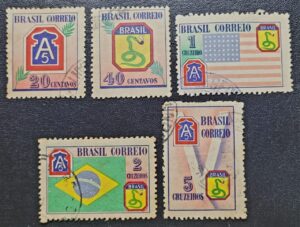 Comemorativos - RHM C0206 a C0210 (Usados) Série Completa - FEB - 18/07/1945