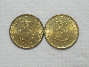 Finlandia) 20 Pennia - 1980 - 1981 / 22.5mm / Fc / Bz/Al / box61