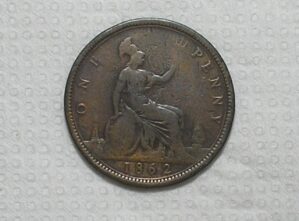 Inglaterra) 1 Penny - 1862 / Sem assinatura - Data 2 Grande / 30mm / Mbc / Bz / box61