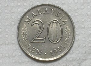 Malasya) 20 Sen - 1981 / 23.4mm / Fc / Co/Ni / box62.2