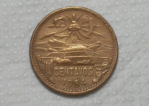 Mexico) 20 Centavos - 1954 / 28,5mm / Mbc / Bz / box62.1