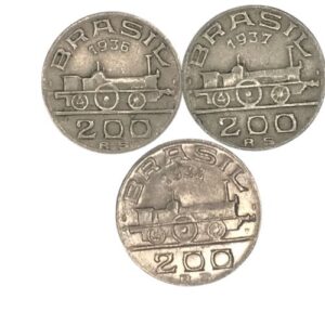 MOEDA 200 RÉIS, 1936, 1937 E 1938. FC