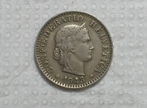 Suiça) ) 20 Rappen - 1943-b / 21mm / Mbc / Co/Ni / box62