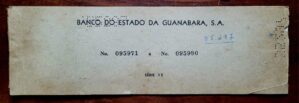 Talão de Cheques do Banco do Estado da Guanabara - 1964