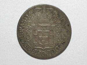 320 Réis - 1750-R // Colônia D. João V // Var. 3a - E.Bras.D. // Bc/Mbc / Prata