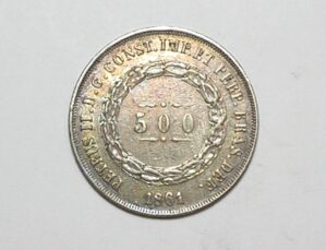 500 Réis - 1861 / Império / Mbc/S / Prata