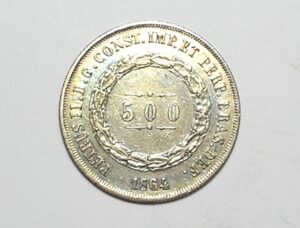 500 Réis - 1864 / Império / Mbc/S / Prata